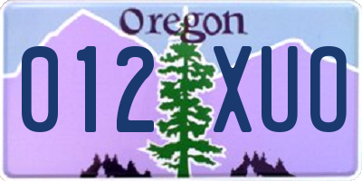OR license plate 012XUO