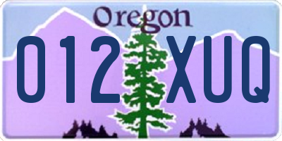 OR license plate 012XUQ