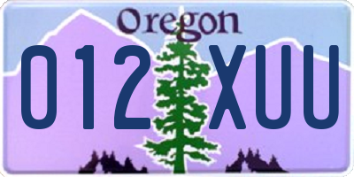 OR license plate 012XUU