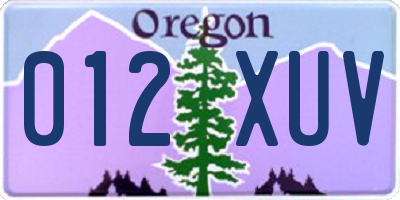 OR license plate 012XUV