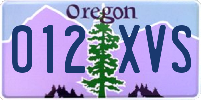 OR license plate 012XVS