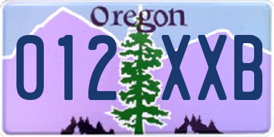 OR license plate 012XXB