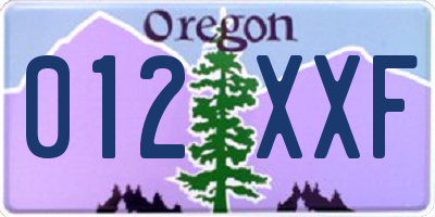 OR license plate 012XXF