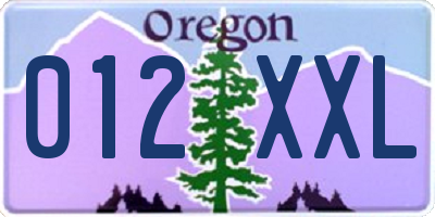 OR license plate 012XXL