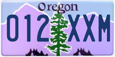 OR license plate 012XXM