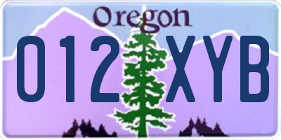 OR license plate 012XYB