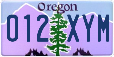 OR license plate 012XYM