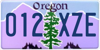 OR license plate 012XZE