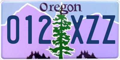 OR license plate 012XZZ