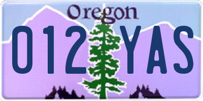 OR license plate 012YAS