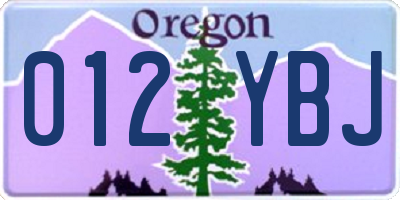 OR license plate 012YBJ