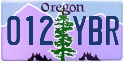 OR license plate 012YBR