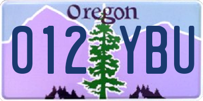 OR license plate 012YBU