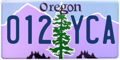 OR license plate 012YCA