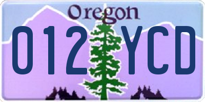 OR license plate 012YCD