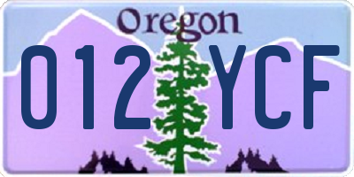 OR license plate 012YCF