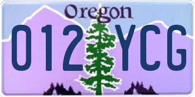 OR license plate 012YCG