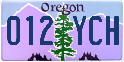 OR license plate 012YCH