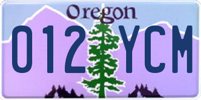 OR license plate 012YCM