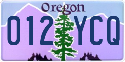 OR license plate 012YCQ