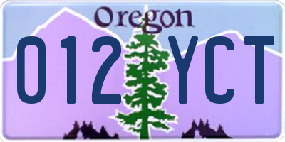 OR license plate 012YCT