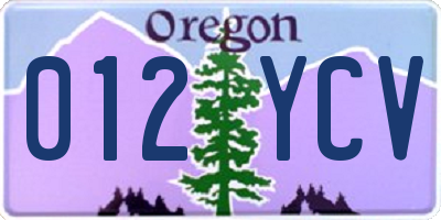 OR license plate 012YCV