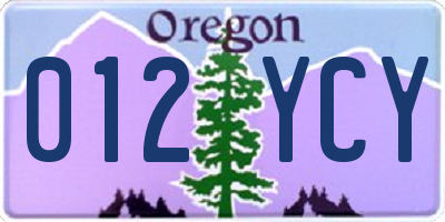 OR license plate 012YCY