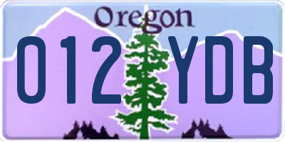 OR license plate 012YDB