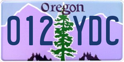 OR license plate 012YDC