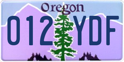 OR license plate 012YDF