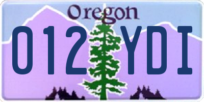 OR license plate 012YDI