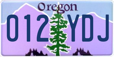 OR license plate 012YDJ
