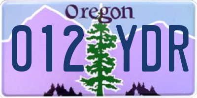OR license plate 012YDR