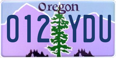 OR license plate 012YDU