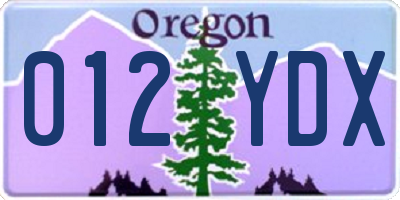 OR license plate 012YDX