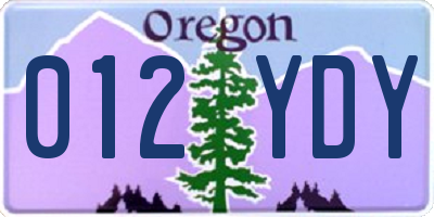 OR license plate 012YDY