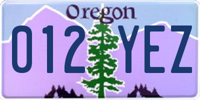 OR license plate 012YEZ