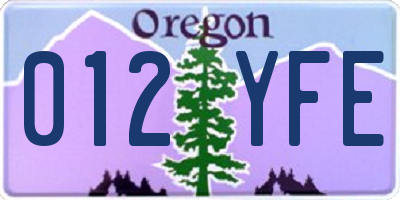 OR license plate 012YFE