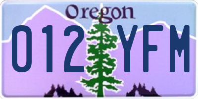 OR license plate 012YFM