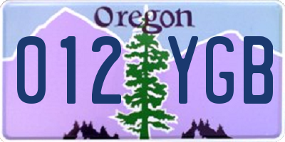 OR license plate 012YGB