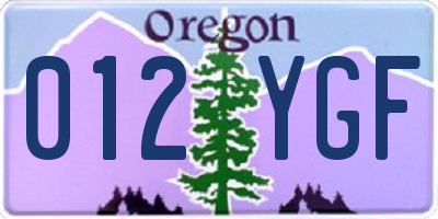OR license plate 012YGF
