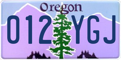 OR license plate 012YGJ