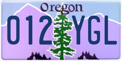 OR license plate 012YGL