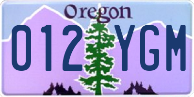 OR license plate 012YGM