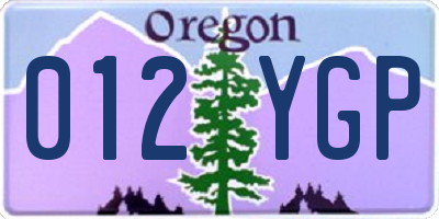 OR license plate 012YGP