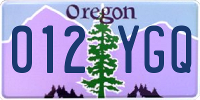 OR license plate 012YGQ
