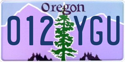 OR license plate 012YGU