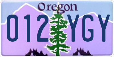 OR license plate 012YGY