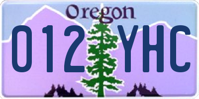 OR license plate 012YHC