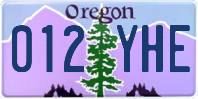 OR license plate 012YHE